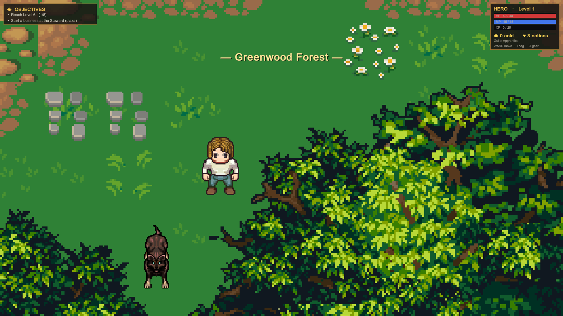 A tamed wolf companion
